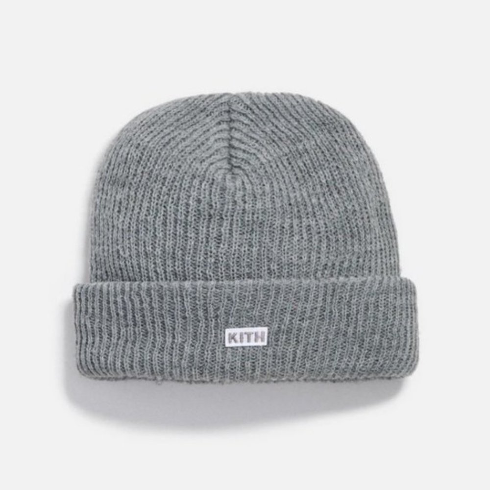NWT KITH Classic Rib Beanie - Light Heather Gray